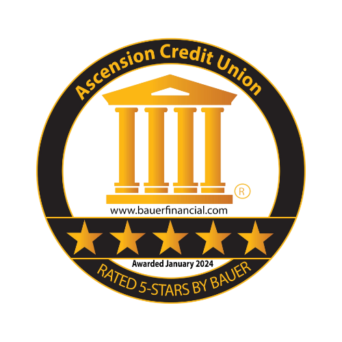 Ascension Credit Union rated 5 stars by Bauer