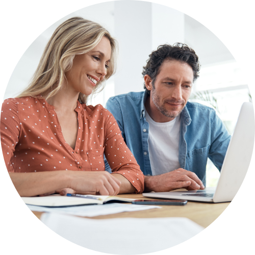 Couple reviewing finances